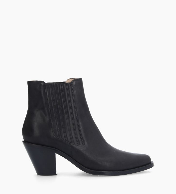 free lance Jane 70 Bottine chelsea à talon Cuir grainé Noir