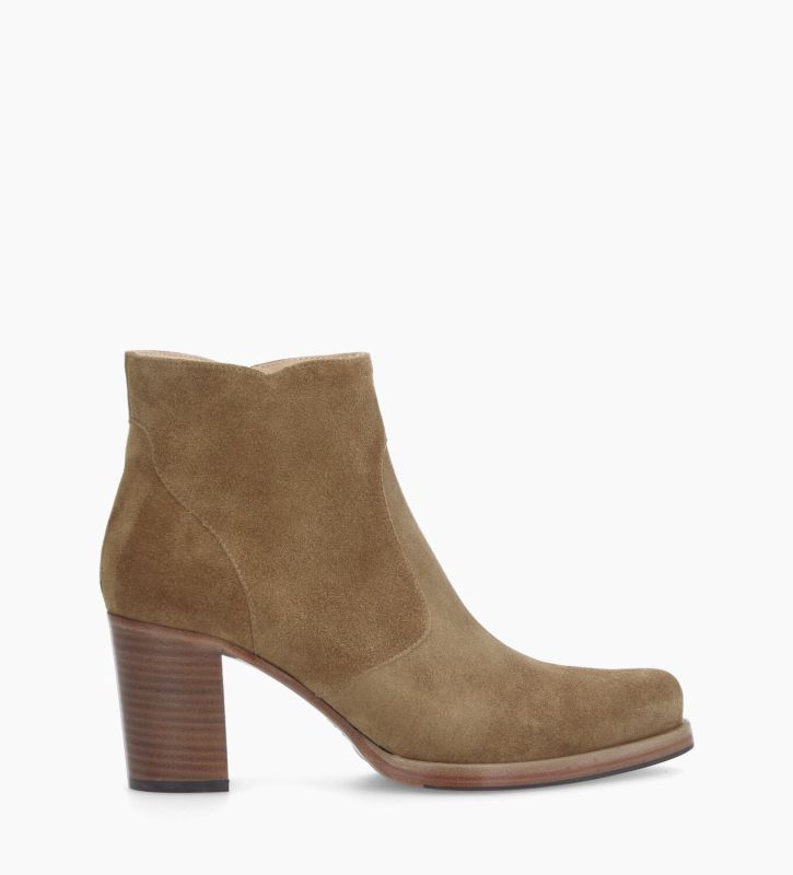 free lance Paddy 70 Bottine à talon à zip Cuir velours Taupe