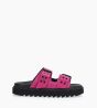 Other image of Flat mule with buckles - Knife - Suede leather - Fuchsia