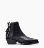 Other image of Embroidered western ankle boot with double zip - Calamity 40 - Matt smooth calf leather - Black