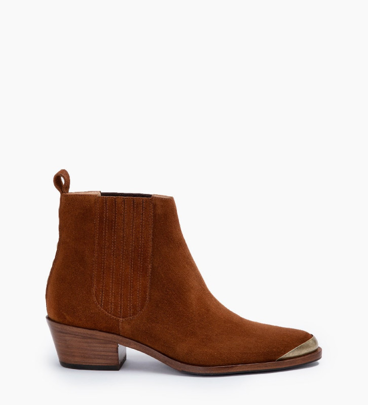 boots nubuck camel femme