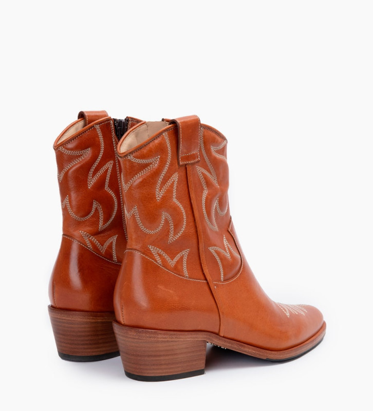 tan cowboy ankle boots ladies
