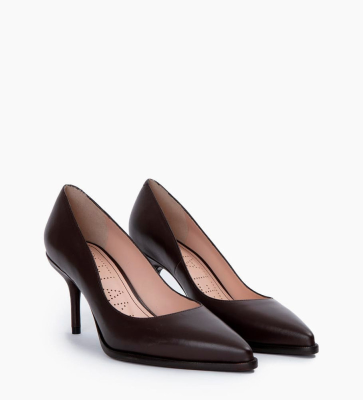 escarpin marron foncé