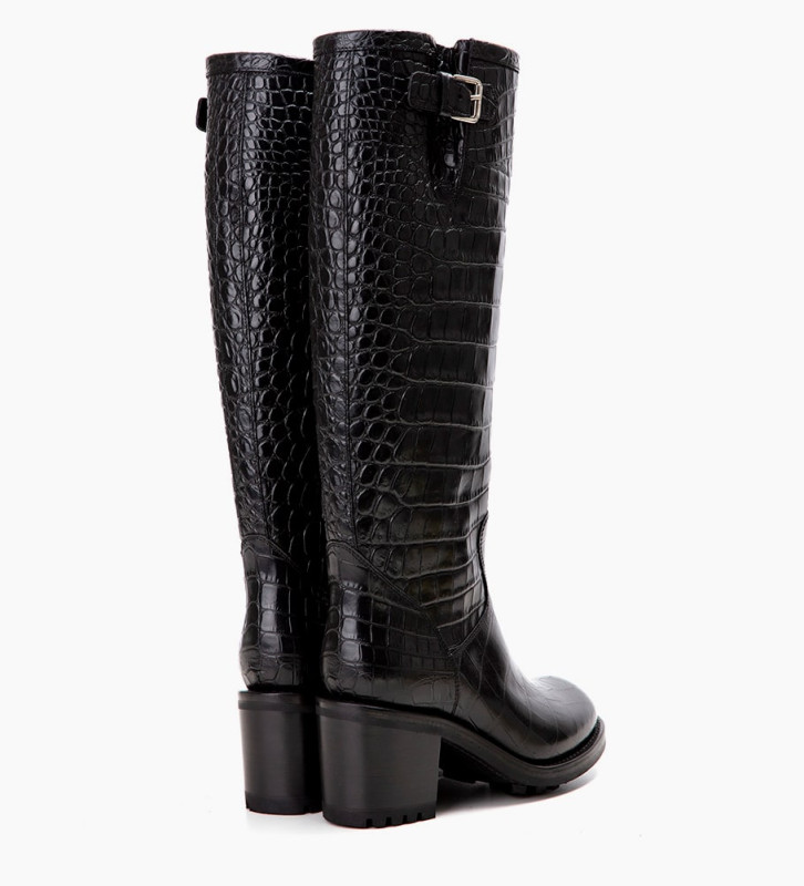 biker boots croco