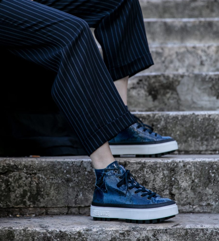 snake print high top sneakers