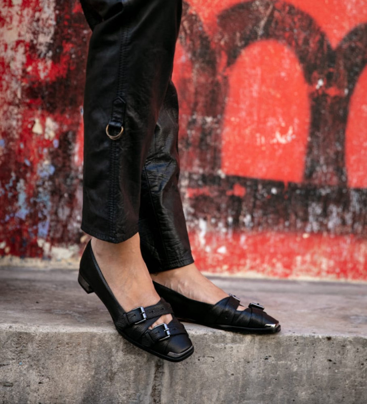ballerines cuir noir
